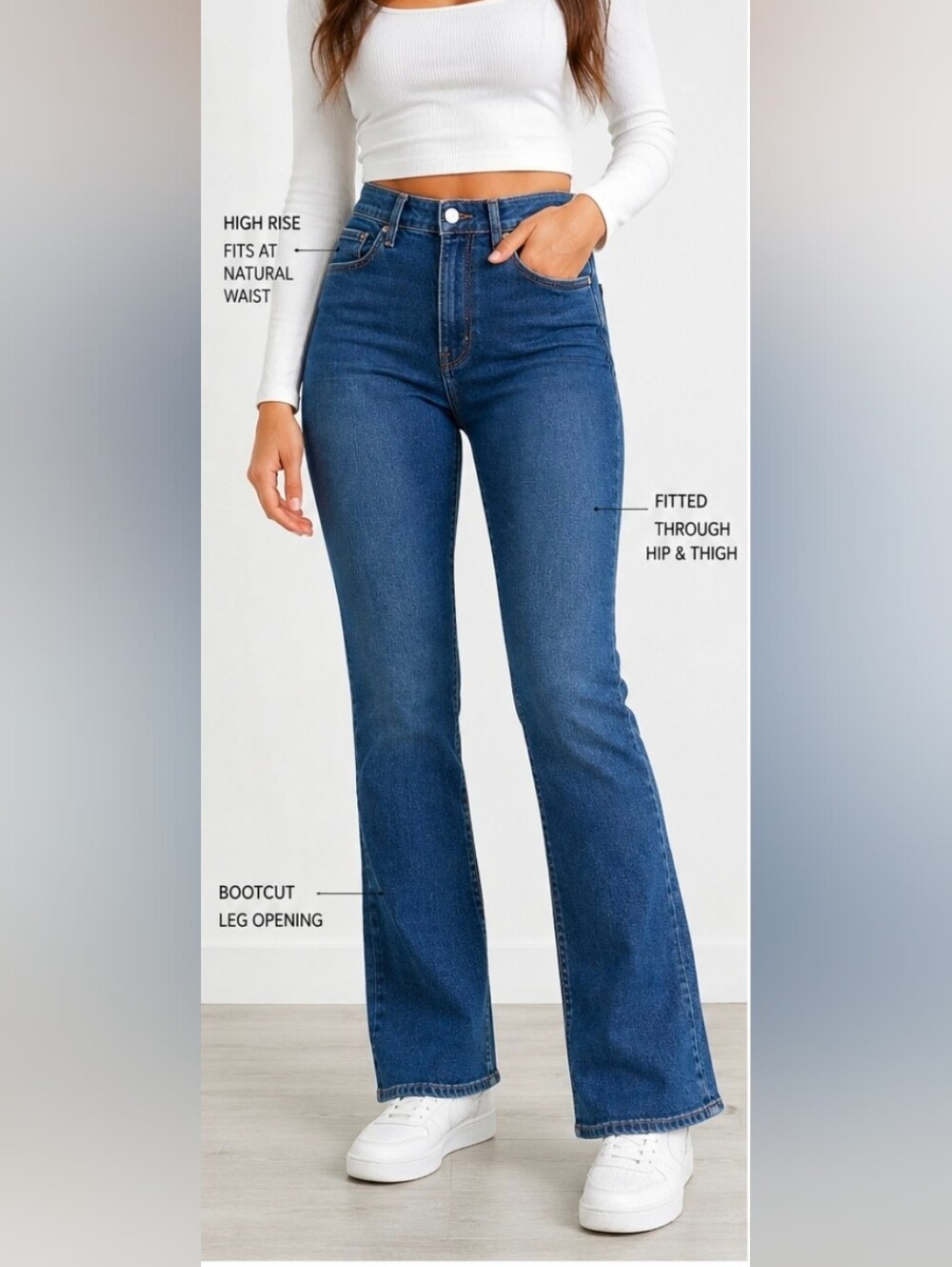 Calvin Klein Jeans High Rise Bootcut Stretch Jeans Medium Wash Size 4/27